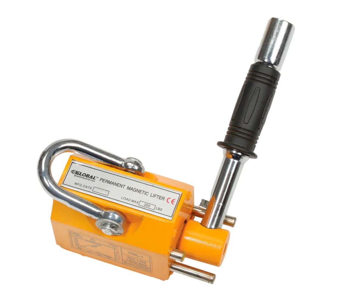GLOBAL INDUSTRIAL LIFTING MAGNET, 200LB CAP.