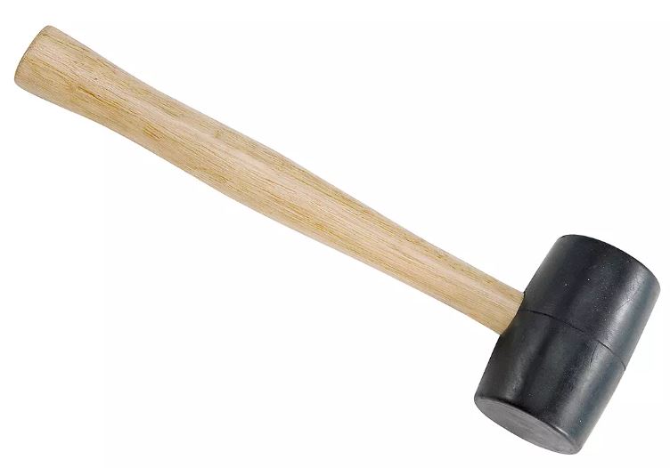 32 OZ RUBBER MALLET, HD, DOUBLE FACED, HARDWOOD HANDLE