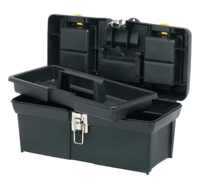 19" PLASTIC TOOL BOX W/TRAY