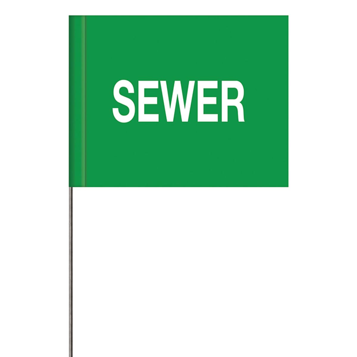 P4518W GREEN/WHITE SEWER FLAGS (SAMCO) 18"W SC#45450