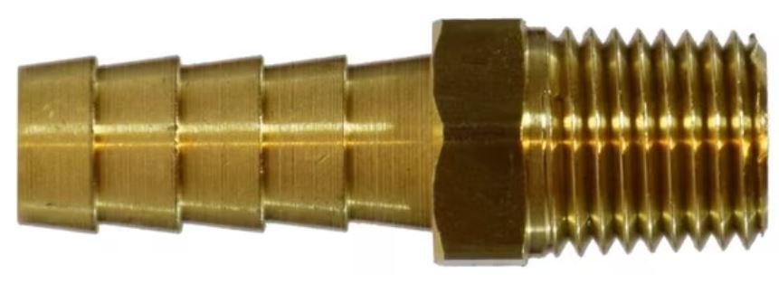BRASS HOSE BARB PARKER 3/16"ID HOSE X 1/8"MIP