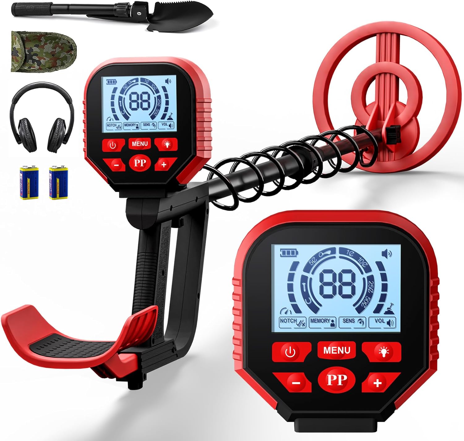 Metal Detector for Adults, Professional Metal Detector with 5 Modes LCD Display 10" IP68 Waterproof Coil, Higher Accuracy and Sensitivity SEEFINE Adjustable Gold Detector