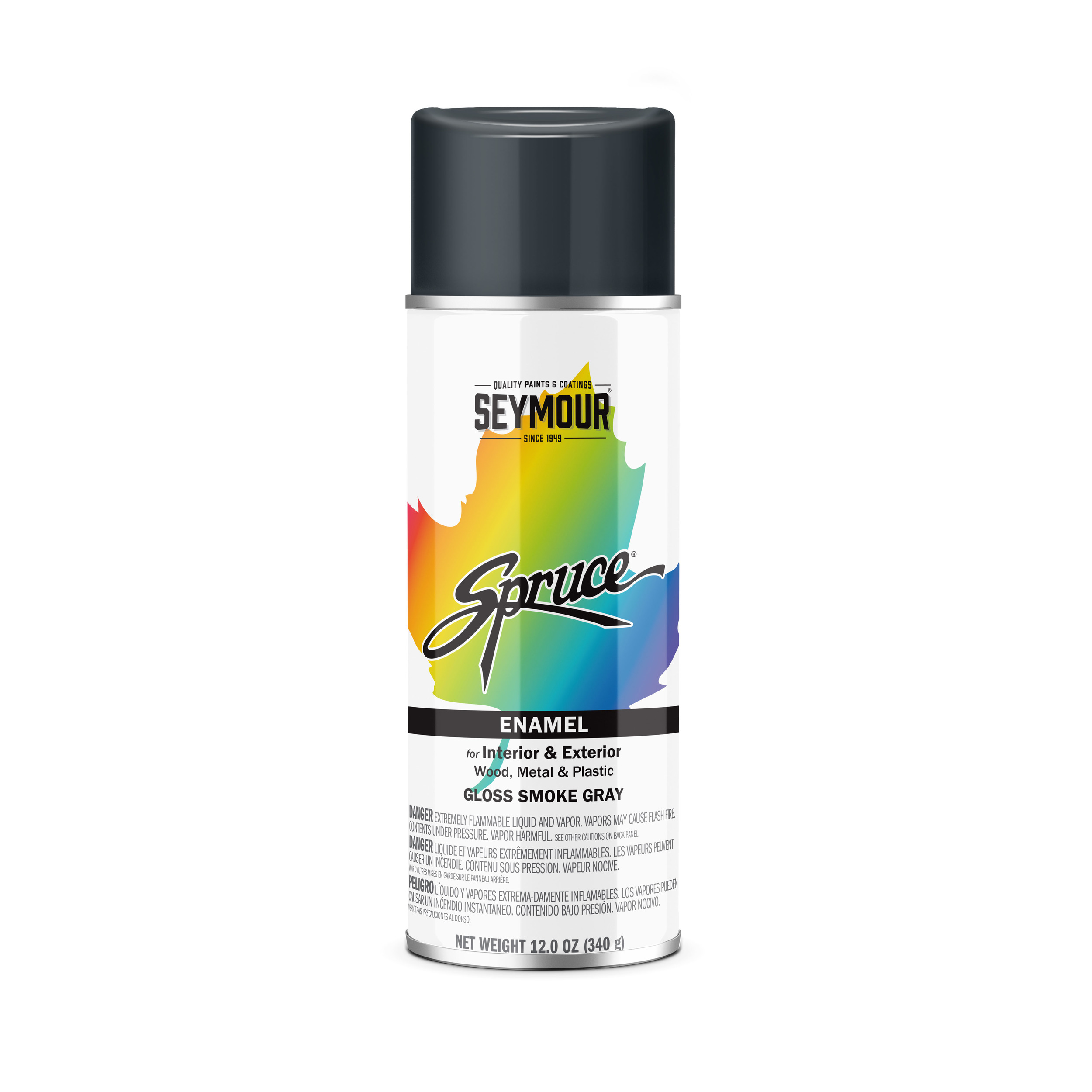 SEYMOUR SMOKE GRAY ENAMEL 16OZ; 12/CS