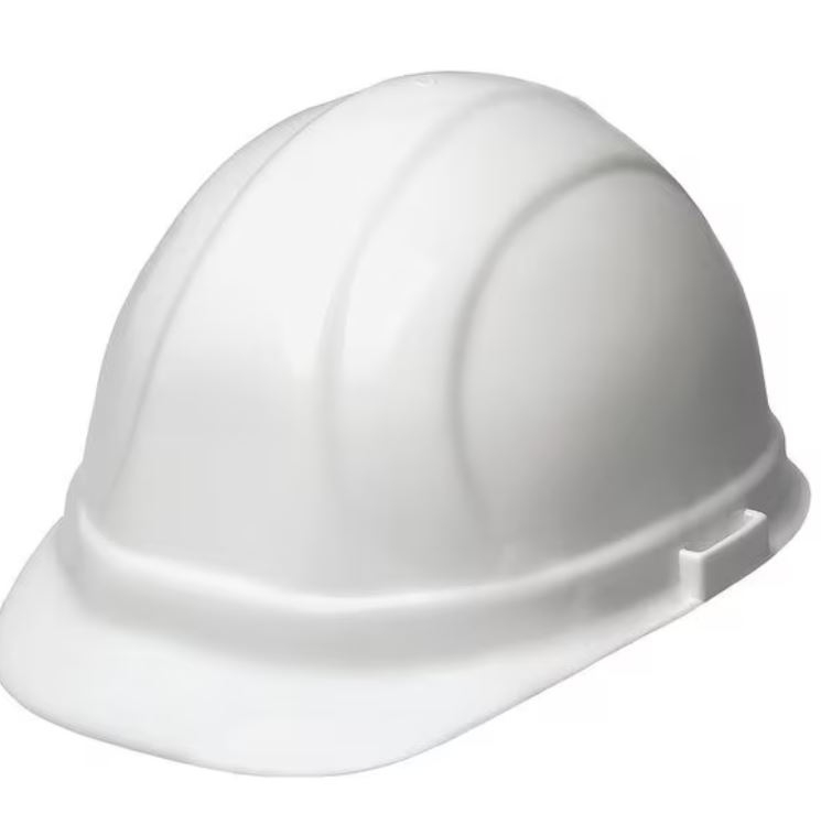 HARD HAT PINLOCK ADJ  WHITE POLYETHYLENE SUSPENSION 4PT