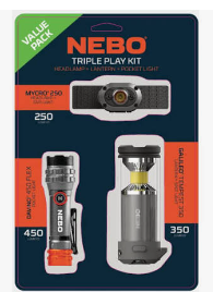 TRIPLE PLAY KIT WITH LANTERN, LIGHT AND HEADLAMP