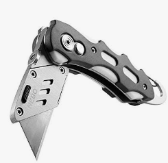 FOLDING LOCK BLADE UTILITY KNIFE BELT POUCH INCLUDED
