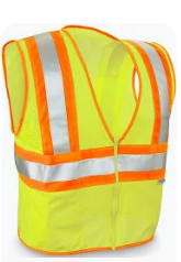 LIME MESH VEST CLASS II 4XL ORG & SILVER STRIPE (NEW) HEATH LOGO