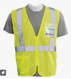 LIME MESH VEST CLASS II  2X SILVER STRIPE ID POCKET