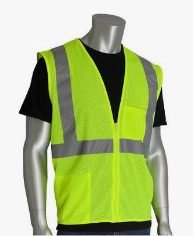 Type R Class 2 Mesh Vest, Zipper Closure, 1 Chest Pocket, LY, 6XL-7XL