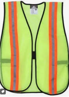 LIME MESHVEST VFR ORG & SILVER STRIPE, 2XL