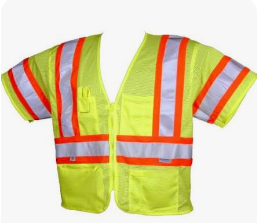 LIME MESH VEST CLASS III 5XL ORANGE & SILVER STRIPE