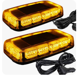 ASPL 2PCS 48LED ROOFTOP STROBE LIGHTS HIGH VISIBILITY EMERGENCY SAFETY WARNING LED MINI STROBE LIGHT BAR WITH MAGNETIC BASE FOR 12-24V LIGHT BAR WITH MAGNETI