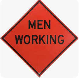 36" MESH VINYL SIGN W/RIBS MEN WORKING NON-REFLECTIVE