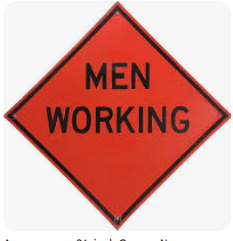 36" SOLID VINYL SIGN W/RIBS MEN WORKING NON-REFLECTIVE