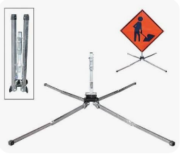 SIGN BASE SCREWLOCK DYNALITE 22" ORG STEEL LEGS