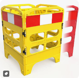 Plastic Manhole Guard - Heavy Duty Folding 4 Gate Barricade Rail System #12403