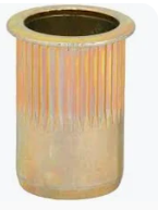 NUTSERT 1/4-20 AKS4-420-165 RIBBED YELLOW ZINC (4M/CTN) P/N 5252
