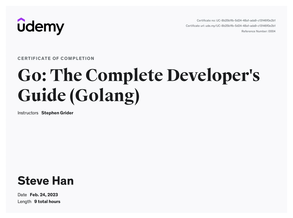 Go: The Complete Developer's Guide (Golang)