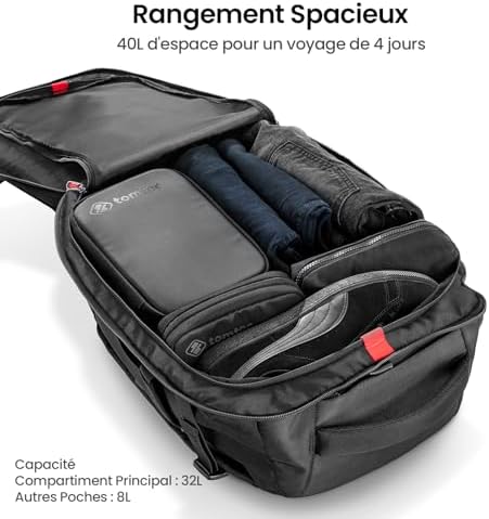 Vue 2 de Tomtoc Sac Dos