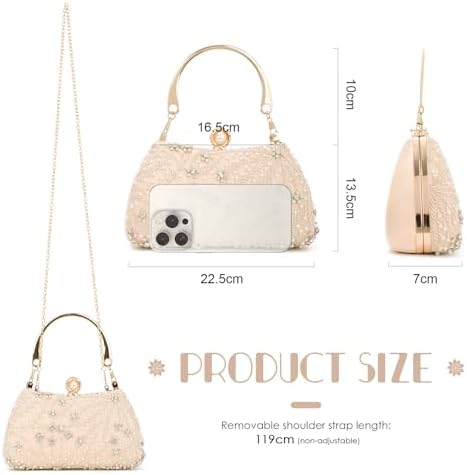 Vue 3 de Pochette En Cristal Perles