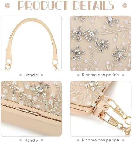 Vue 6 de Pochette En Cristal Perles