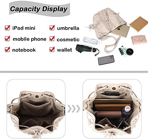 Vue 4 de Sacs Seau En Cuir