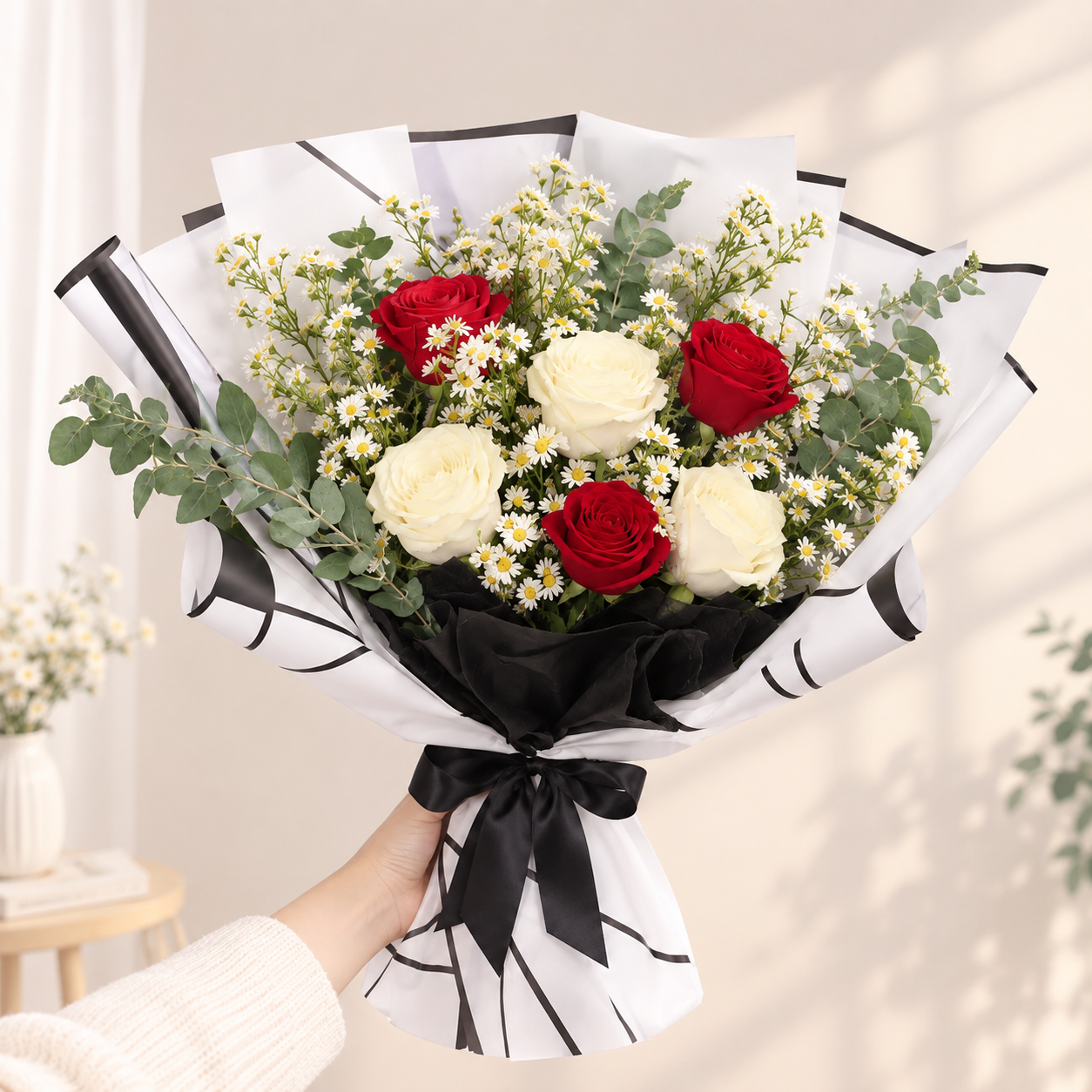 Buket Mini Mawar Noir Amour