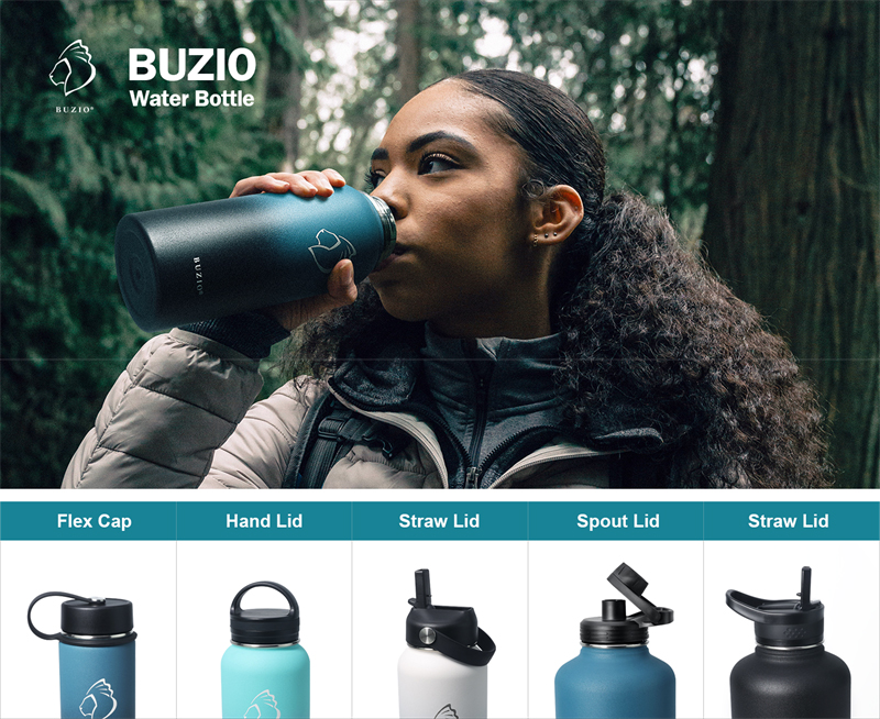 BUZIO 87 oz Insulated Water Bottle with Straw Lid and Flex Cap, Vacuum  Stainless Steel Water Bottle Water Flask, Double Wall Travel Mug/Flask for  Outdoor Sports Hiking, Cycling, Cam,Camping, Running 