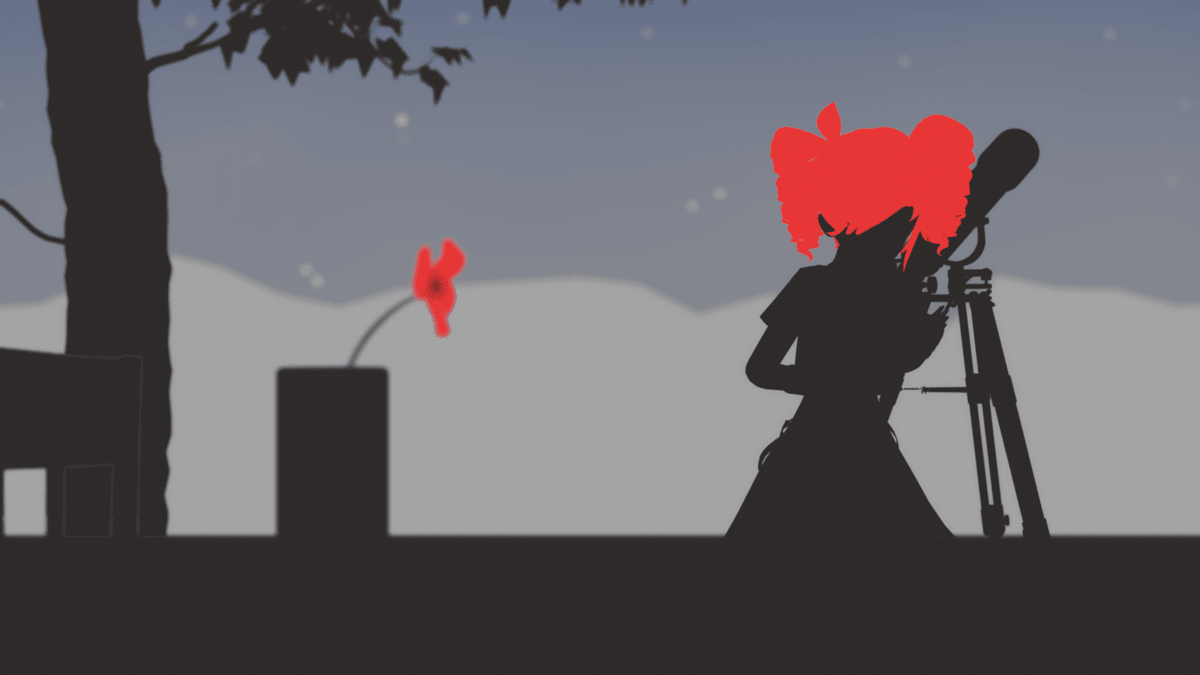 望遠鏡をのぞく