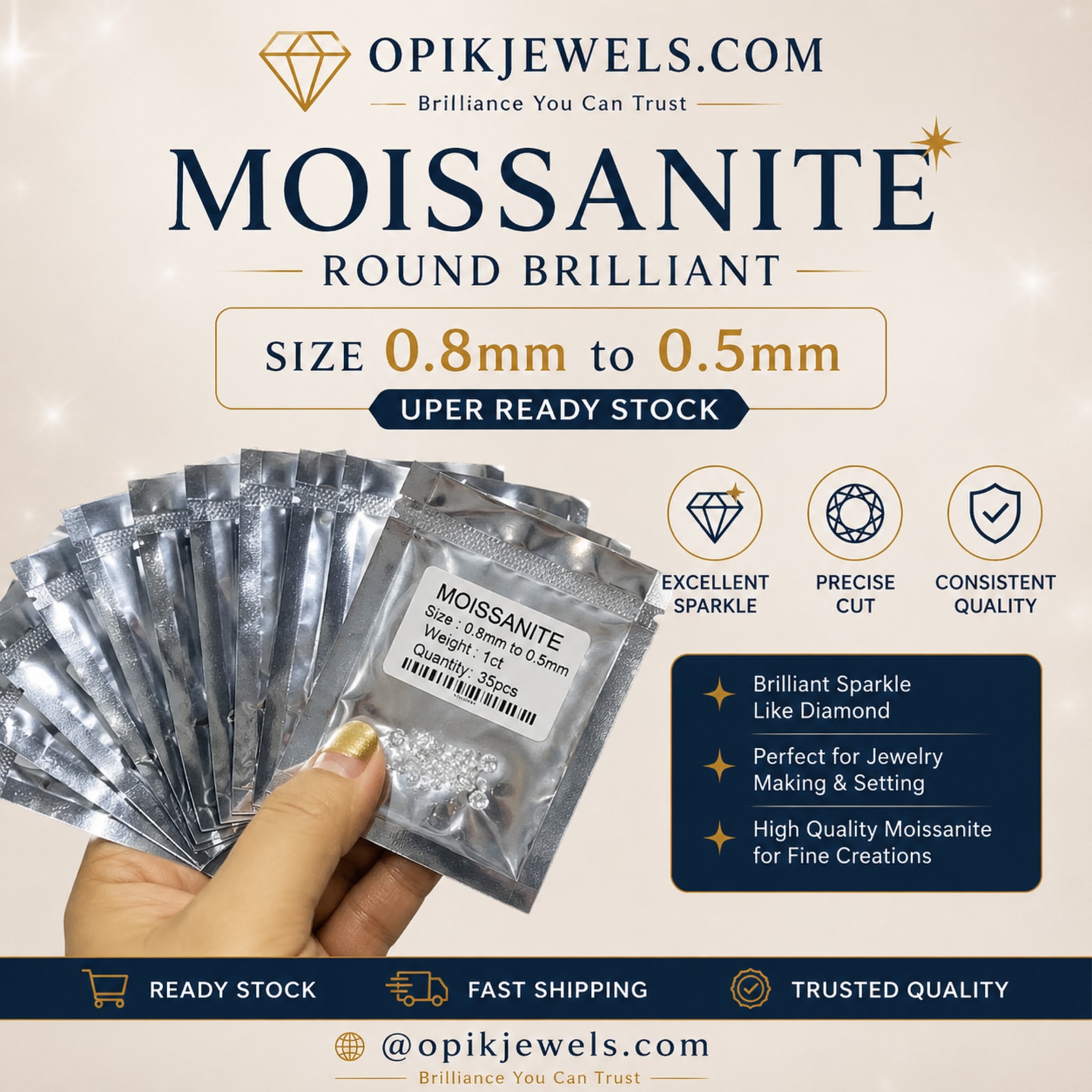 Moissanite mm size