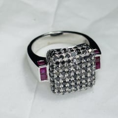Natural black diamond & ruby side stone