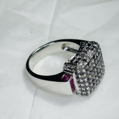Natural black diamond & ruby side stone