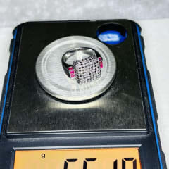 Natural black diamond & ruby side stone