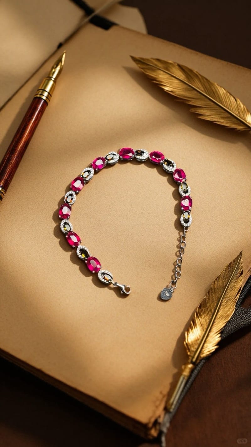 Natural ruby & tourmaline