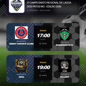 Rodada de Partidas dia 28 de março de 2026 movimenta o 3º Campeonato Regional de Lagoa dos Patos MG – Edição 2026