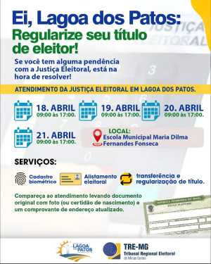 A Justiça Eleitoral estará no município para atendimento presencial!