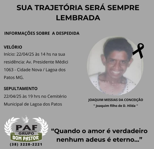 Lembrança de JOAQUIM MESSIAS DA CONCEIÇÃO