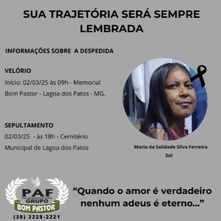 Lembrança de MARIA DA SOLEDADE SILVA FERREIRA