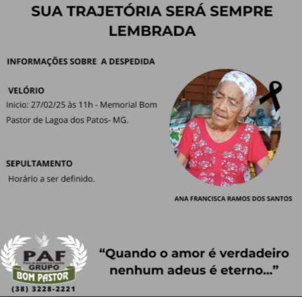 Lembrança de ANA FRANCISCA RAMOS DOS SANTOS