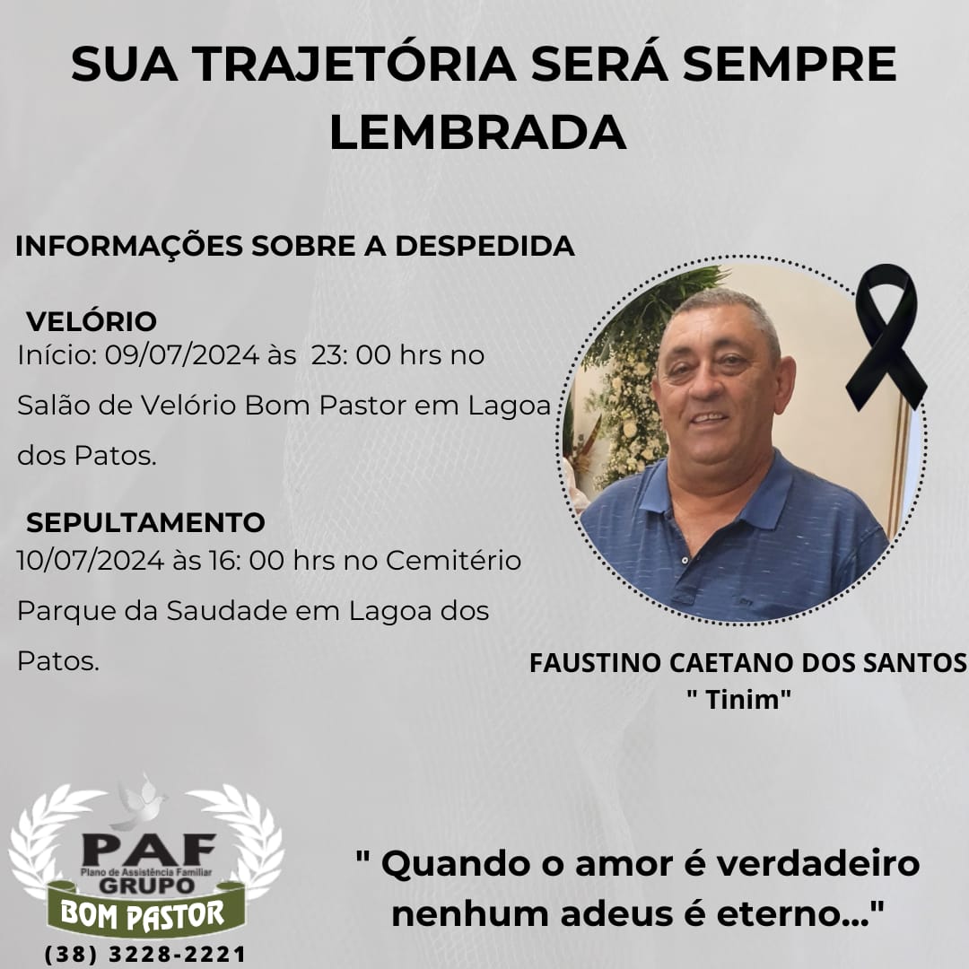 Lembrança de FAUSTINO CAETANO DOS SANTOS