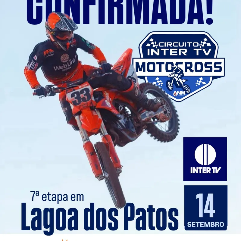 Capa de Motocross confirmado na Festa de Ação Global 2025 em Lagoa dos Patos!