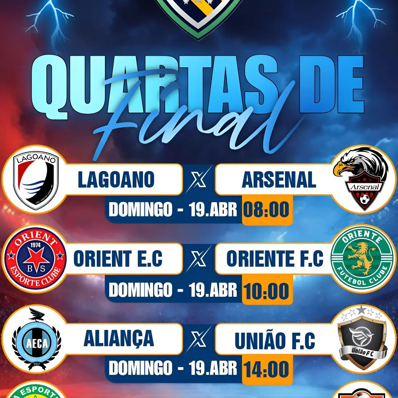 Domingo é dia de futebol em Lagoa dos Patos dia 19 de abril de 2026