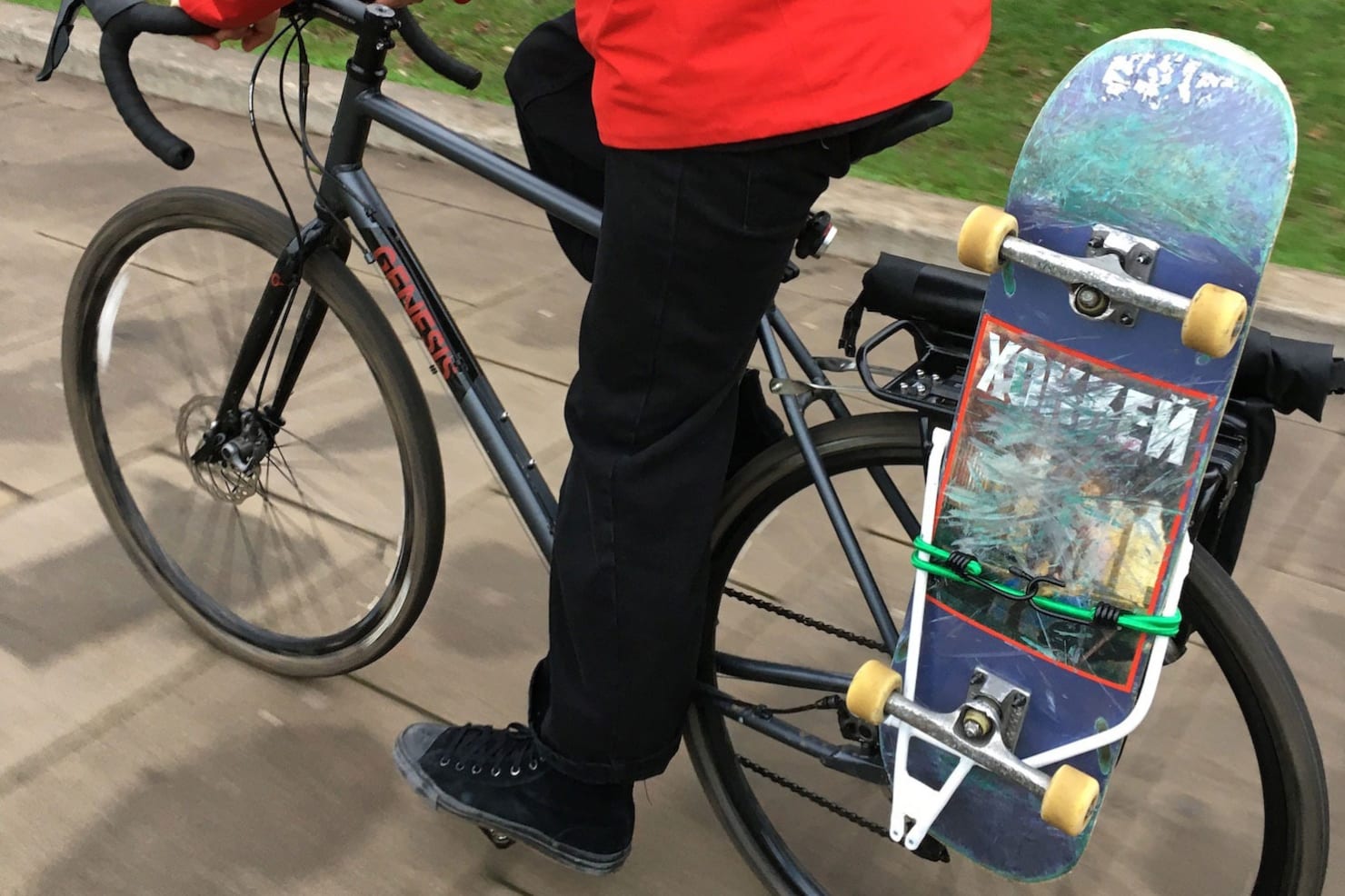 skateboard rack for bike