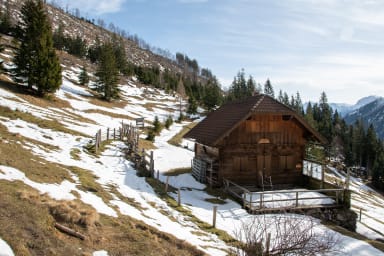 A mountain hut on the way to the top of Erlakogel.