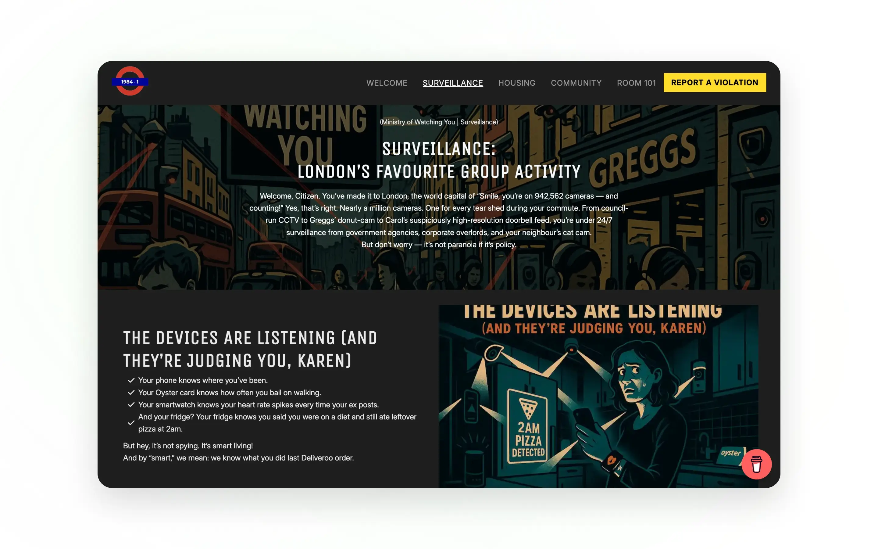 The experience is shaped primarily through tone rather than interaction.