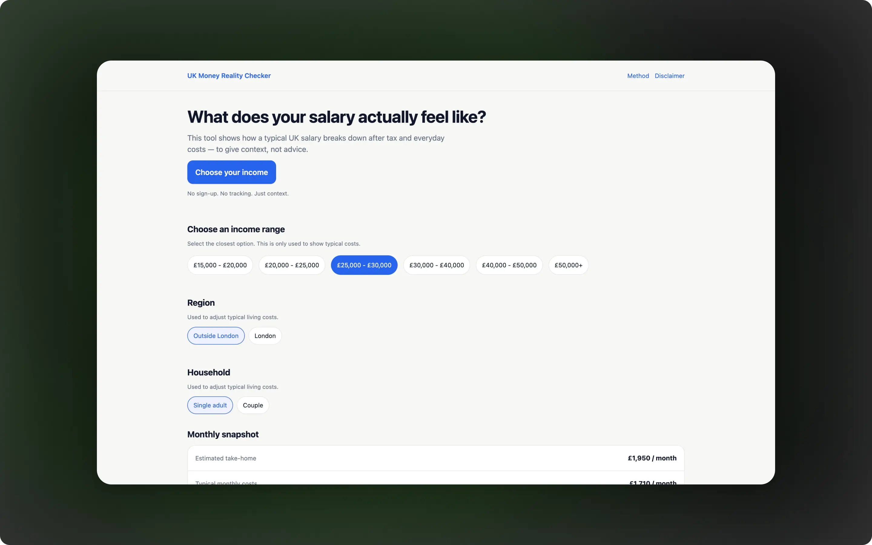 UK Money Reality Checker preview