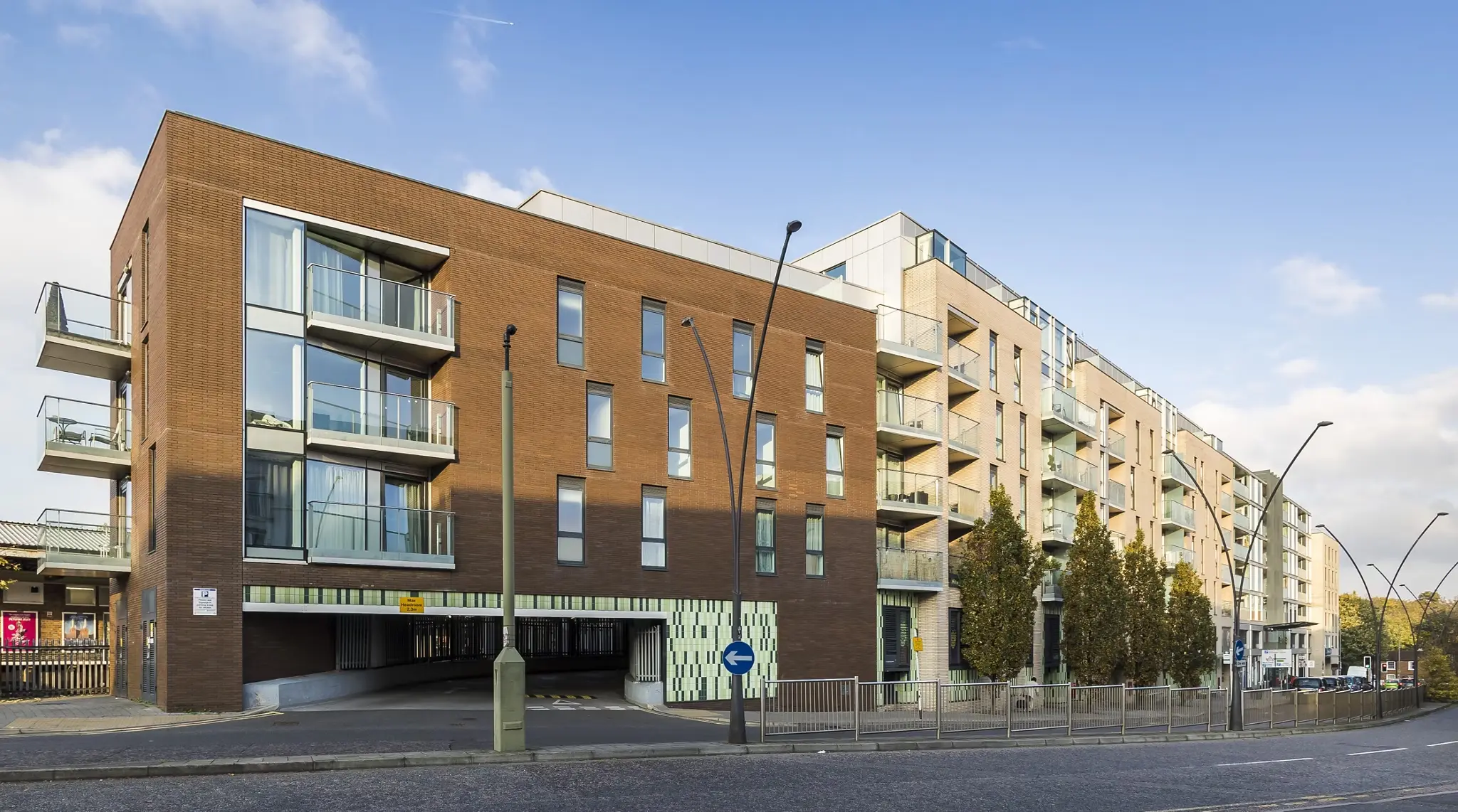Exterior view of Fizzy Epsom residential building with modern brick facade
