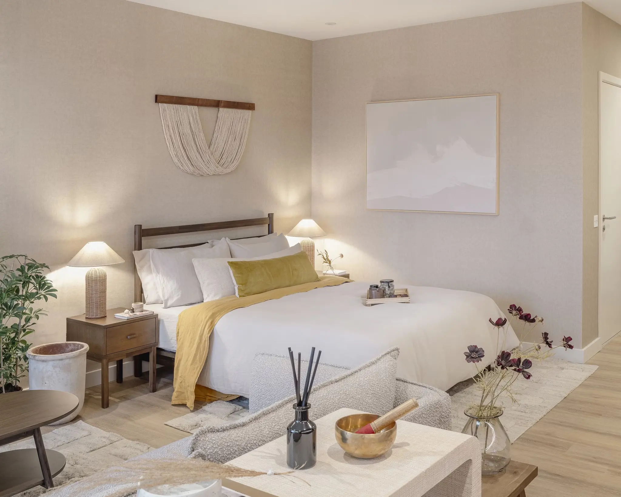 Thumbnail Warm and inviting bedroom at Greenford Quay with neutral tones and soft lighting