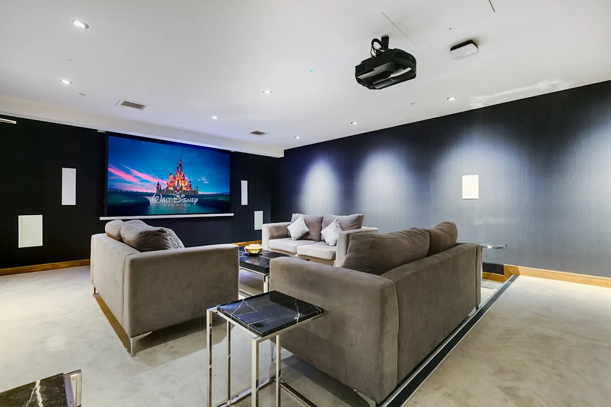 Thumbnail Residents' cinema room with projector at MyLo Nine Elms Point