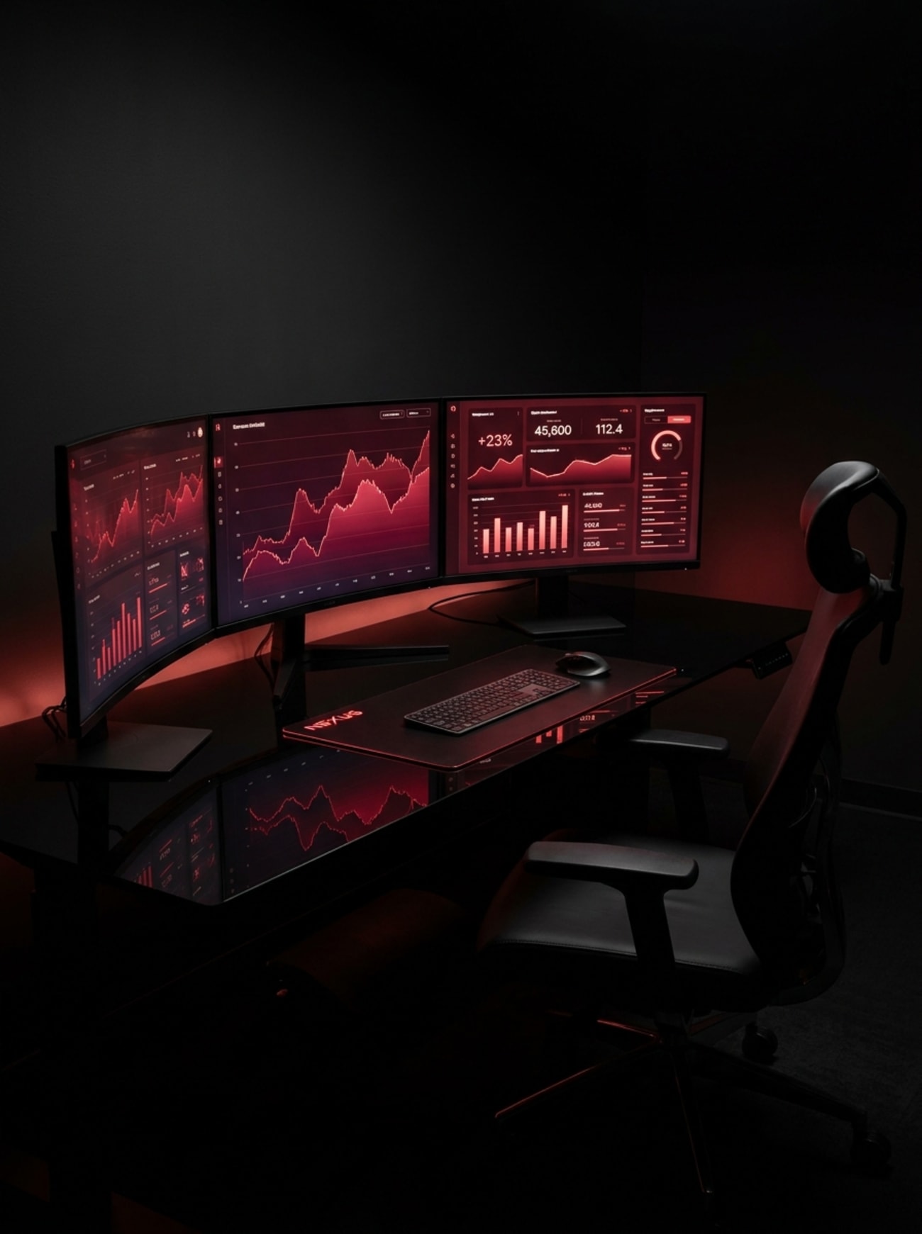 Digital marketing — red performance analytics dashboards